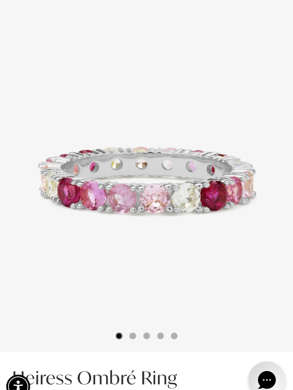 Heiress Ombré Ring - Pink and Red Gemstone Eternity Band